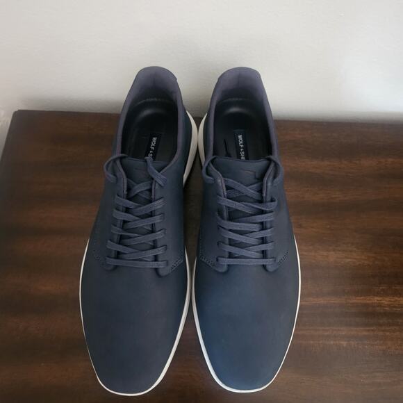 Wolf & Shepherd Crossover Derby Shoes Men's 9.5 M Navy Leather Casual Dress - Picture 2 of 8